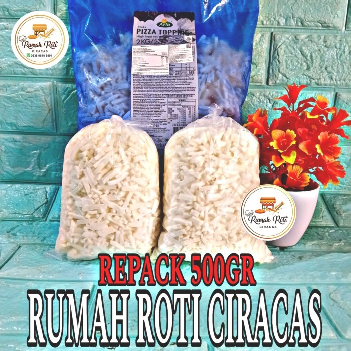 

MOZZARELLA ARLA SHREDDED CHEESE KEJU REPACK 500GR MOZZA GR LELEH LUMER PIZZA TOPPING HALAL