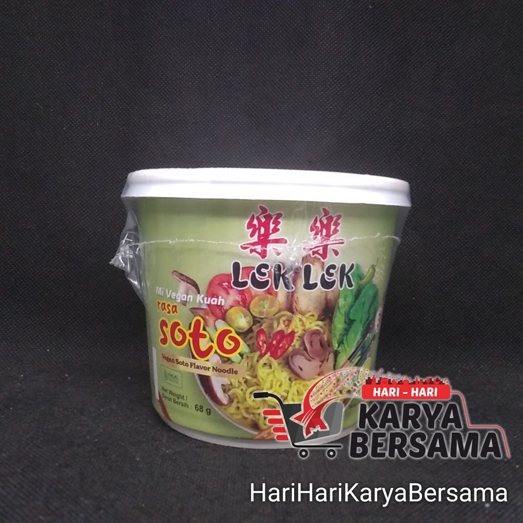 

MIE INSTAN KUAH MIE LEK LEK VEGAN VEGETARIAN CUP RASA SOTO 68GR