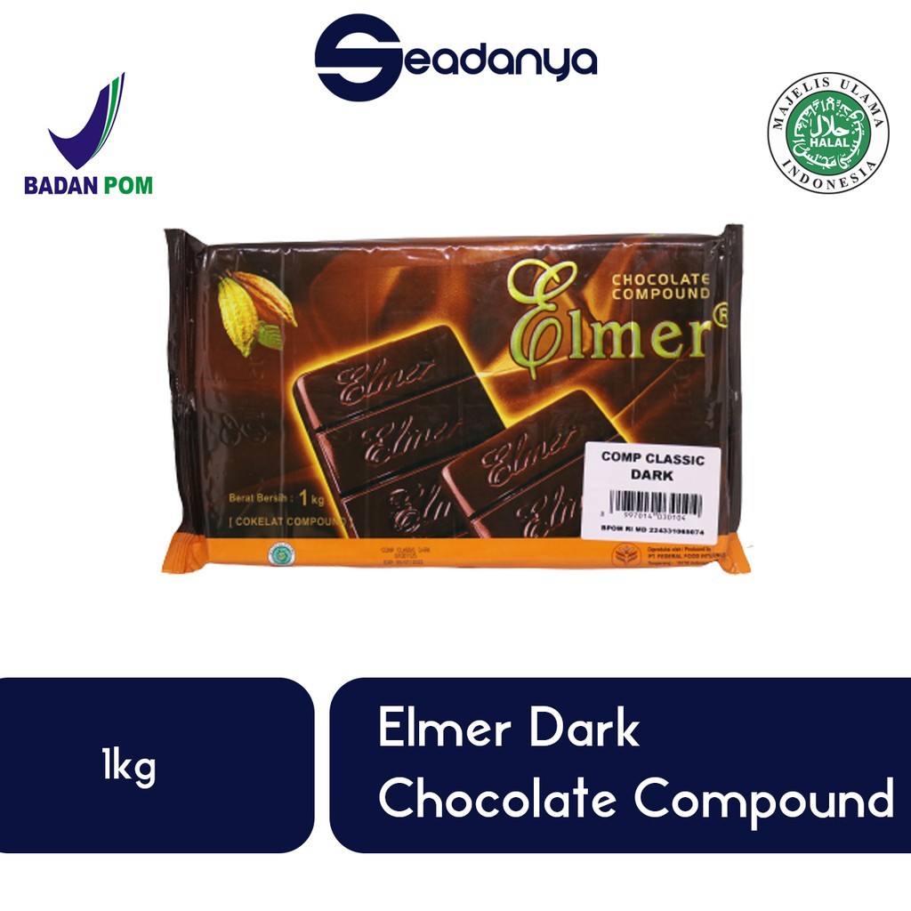

Elmer Cokelat Compound Chocolate Compound Dark 1 Kg Halal MUI BPOM