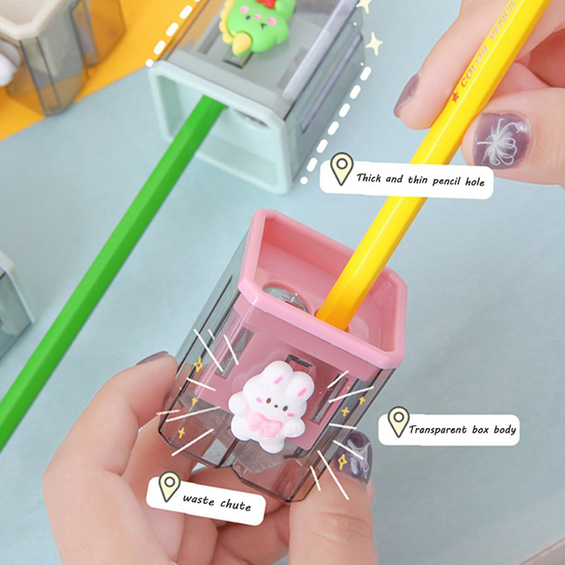 

1PC Mini Cute Cartoon Two Hole Sharpener Pencil Kawaii Stationery Sharpener Student Supplies