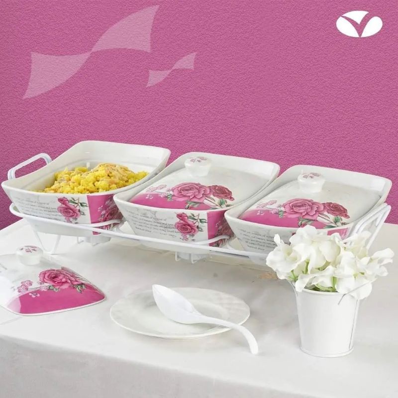 [Packing Kayu] Prasmanan Gandeng Keramik Vicenza Set 3 Pcs