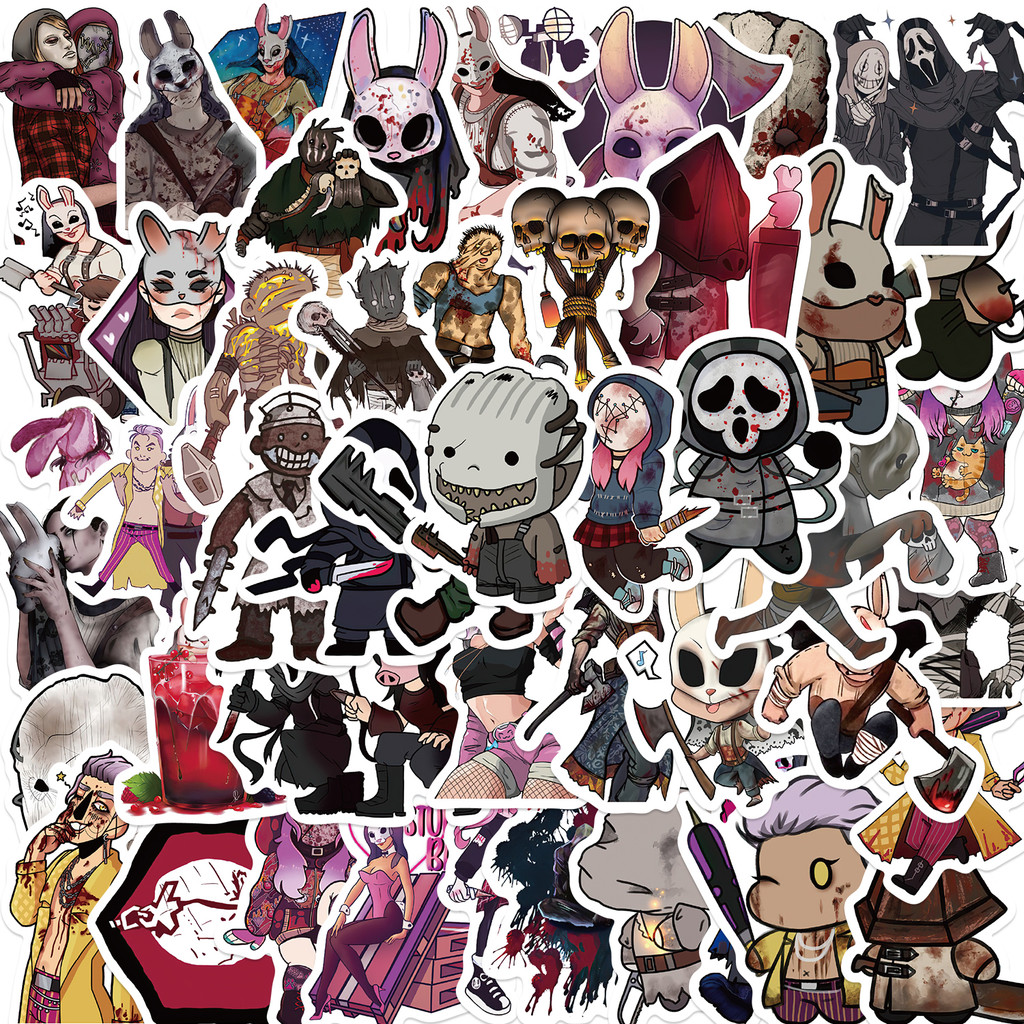 

50pcs Horror Game Dead By Daylight Doodle Stickers Cartoon Creative Graffiti iPad Luggage Guitar Decoration Waterproof Sticker