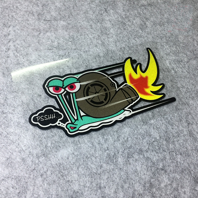 

Classic Design Funny PSSHH Snail Turbo Stickers Vinyl Motorcross CarDecal Reflec Racing Stickers Decorate Creativ