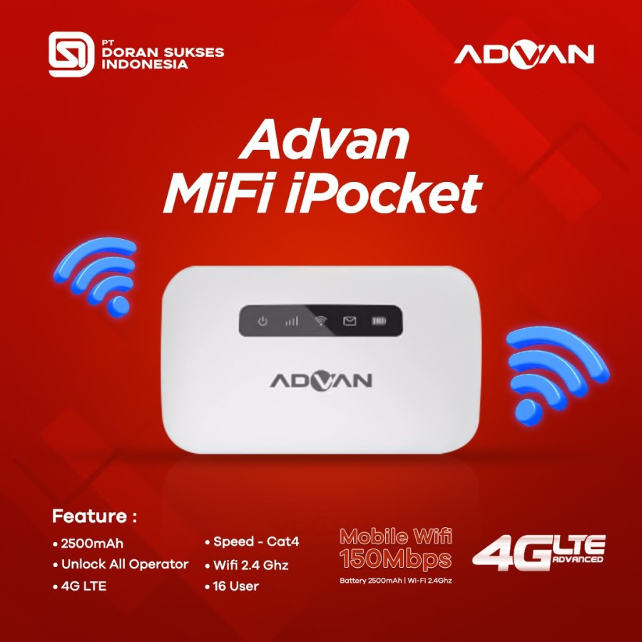 Advan Modem Advan MiFi Pocket Portable WiFi - Garansi Resmi 1 Tahun