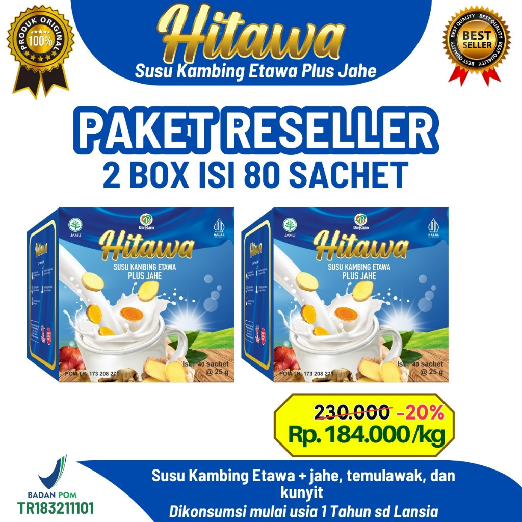 

[PAKET RESELLER] HITAWA SACHET 2 BOX isi 80 sachet
