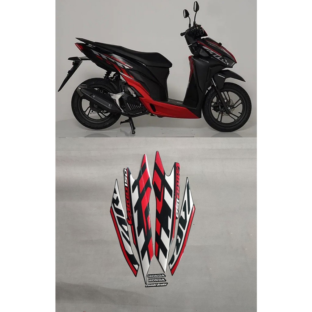 STRIPING STIKER MOTOR VARIO 150 TAHUN 2020 HITAM SATU SET FULL BODY