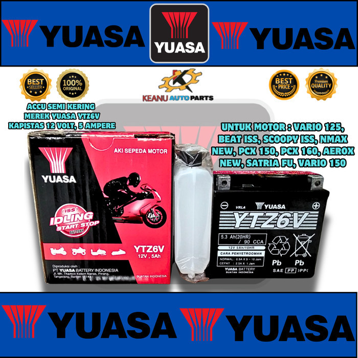 Aki Motor Suzuki GSX-R 150 YUASA YTZ6V ORIGINAL