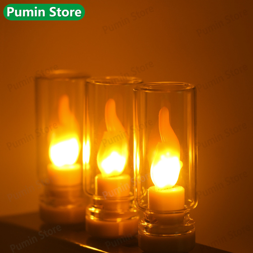 LED Candle Flame Bulb Warm Yellow Atmosphere Night Light USB Socket Car Small Light Bulb Outdoor Cam