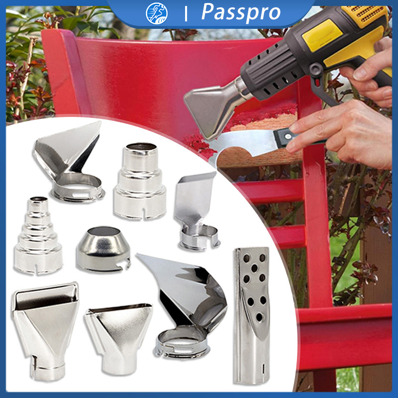 1set Hot Air Heat Gun Blower Nozzle Stainless Air Blow Gun Nozzle Tip Ujung Universal Hot Air Gun