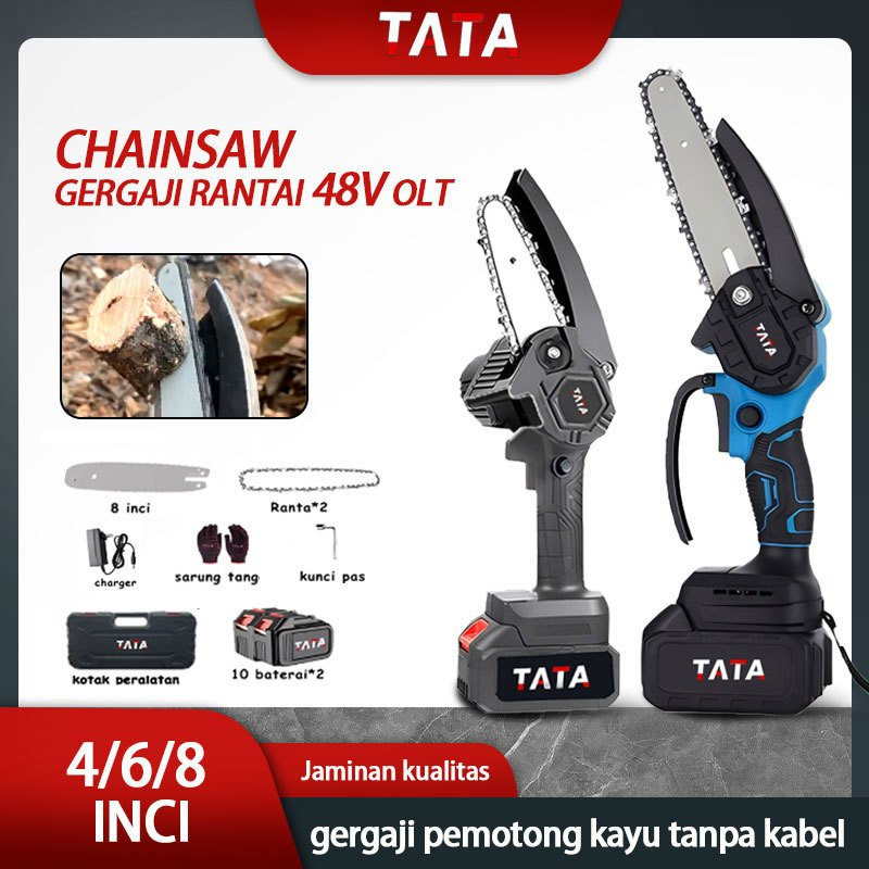 TATA 8 Inch gergaji listrik mini gergaji listrik tanpa kabel Gergaji listrik kecil rumah tangga/6 In