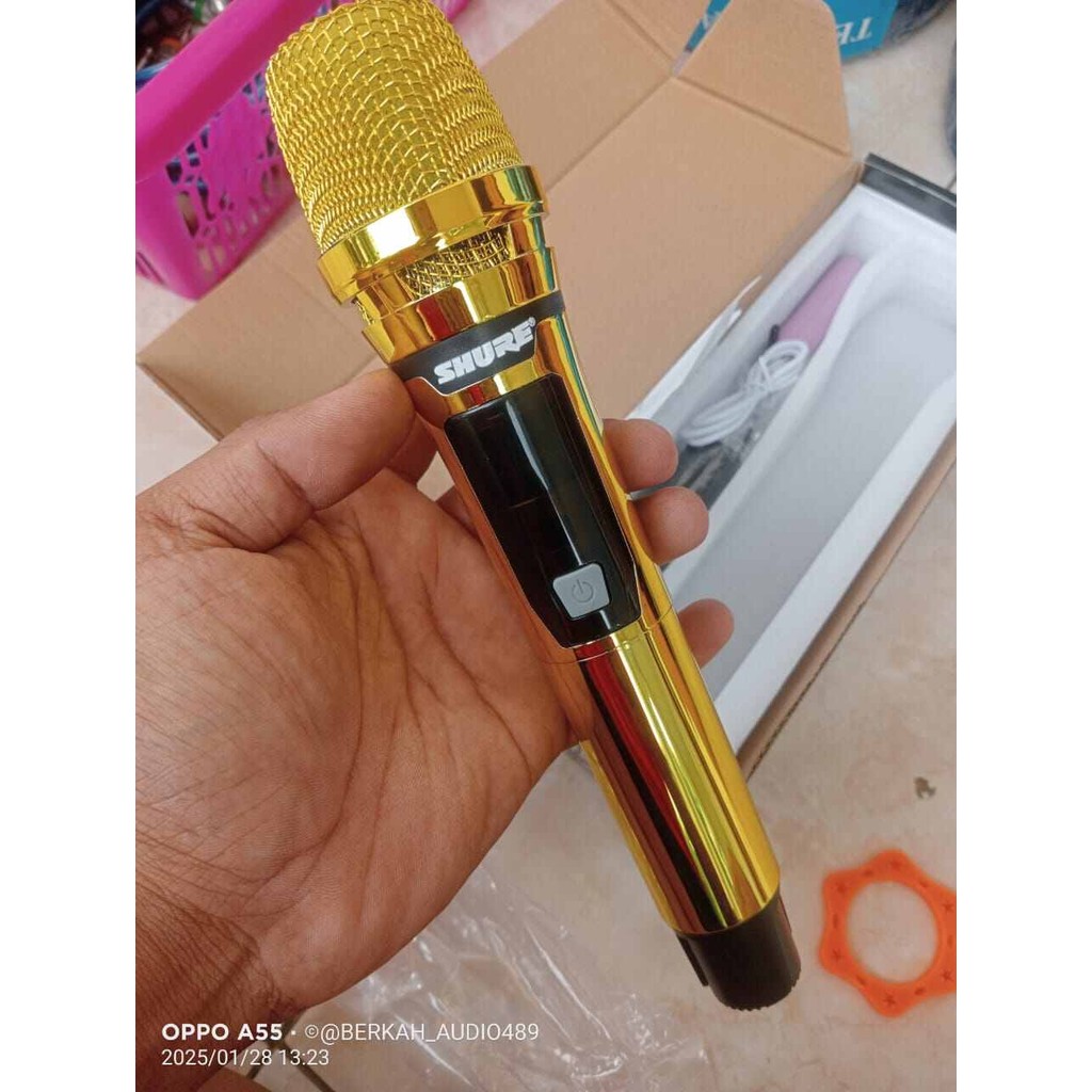 mic karaoke bluetooth . microfon wireless digital merek shure