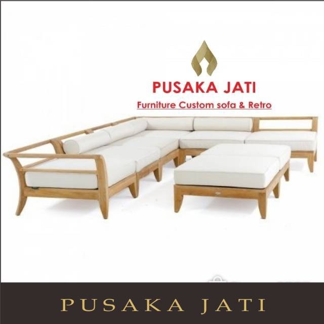 Seat kursi + meja tamu kayu jati (busa) |pusak jati