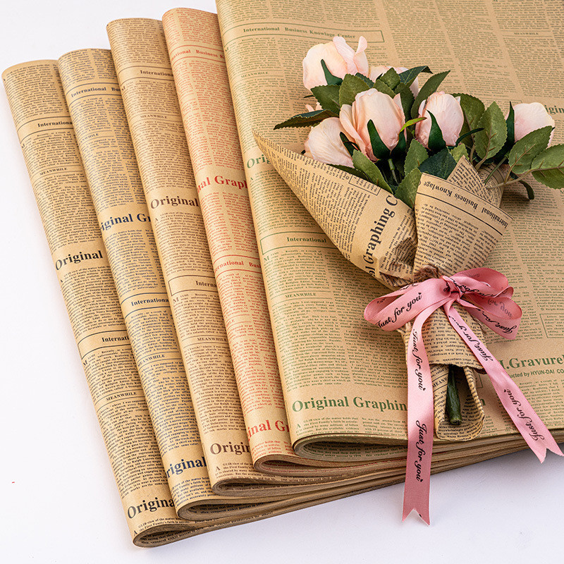 

(STR23) Newspaper Koran Wrapping Paper Kraft Samson Kertas Coklat Kertas Bunga Buket Kertas Kado