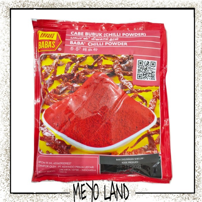 

[Promo]New Baba's Bubuk Cabai Cabe Babas Chili Powder Malaysia 250gr Bubuk 250 gr