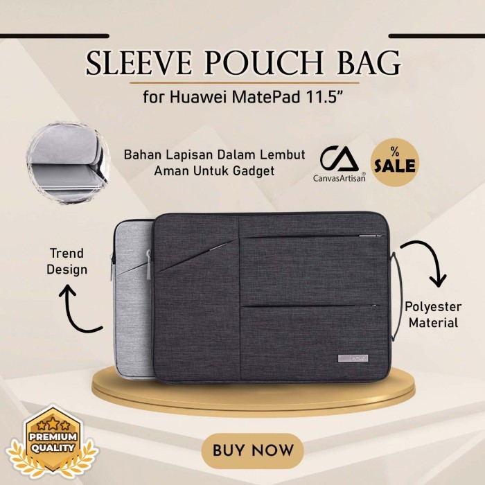 Tas Huawei MatePad 11.5 inch 2023 Sleeve Pouch Bag Case Sarung Cover - Hitam, MatePad 11.5