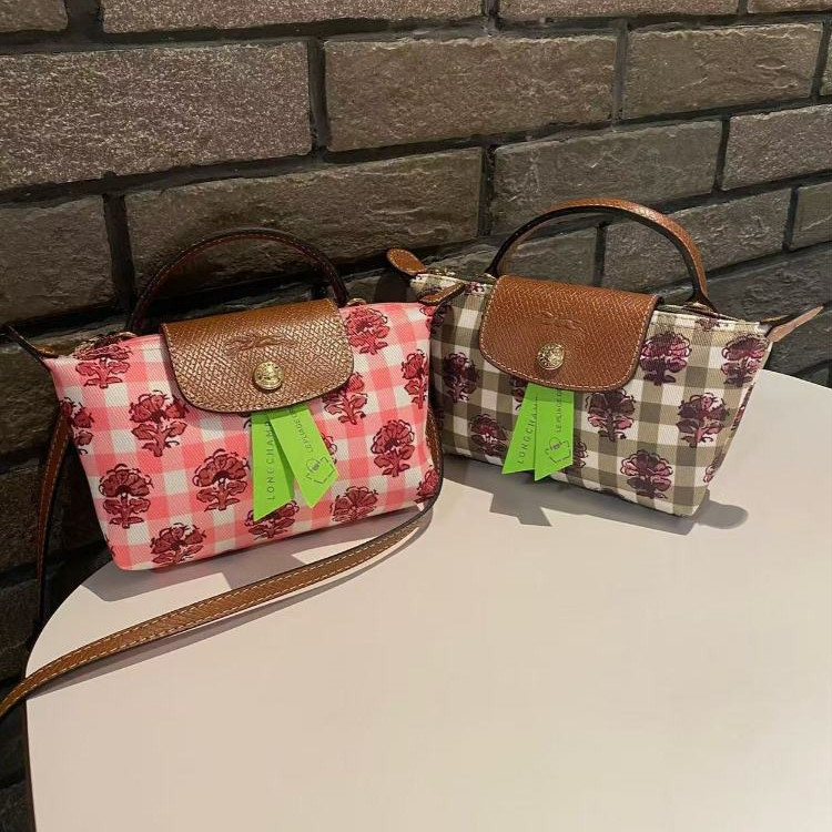 ORI LGP Women's 2025 Counter Newest Le Pliage Collection Two-Tone Canvas XS Pouch, LC Crossbody Bag