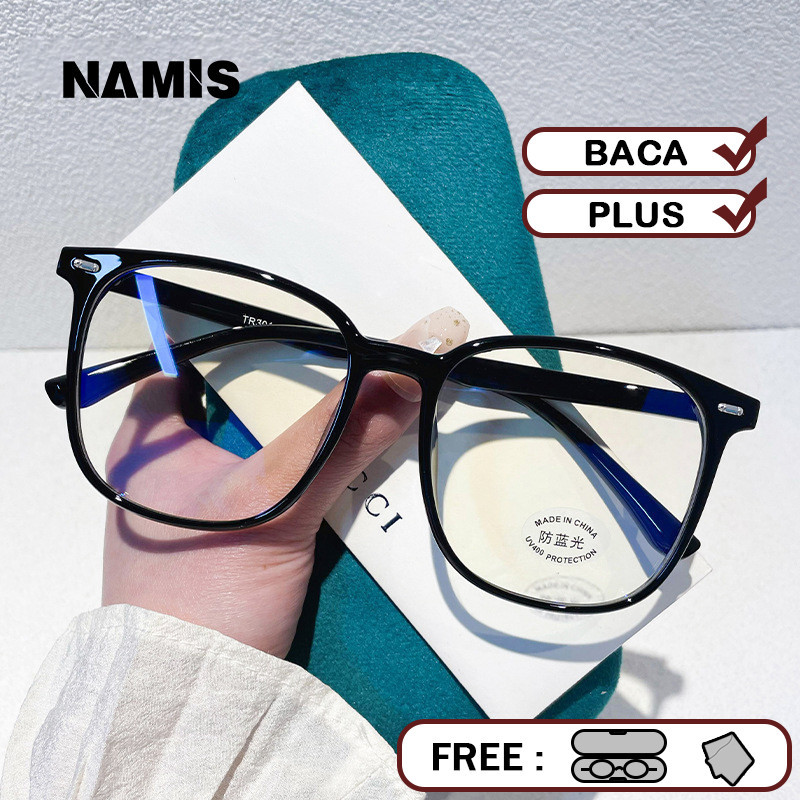 Nama Kacamata Baca Plus Anti Radiasi Blueray Pria Wanita Besar Frame Kaca Mata Optik 30195