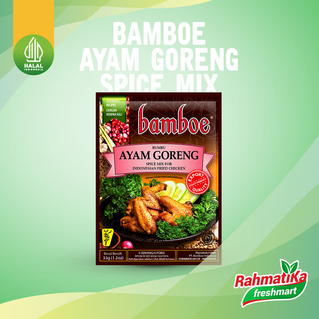 

Bamboe Ayam Goreng Spice Mix / Bamboe Bumbu Ayam Goreng Spice Mix 33 gram