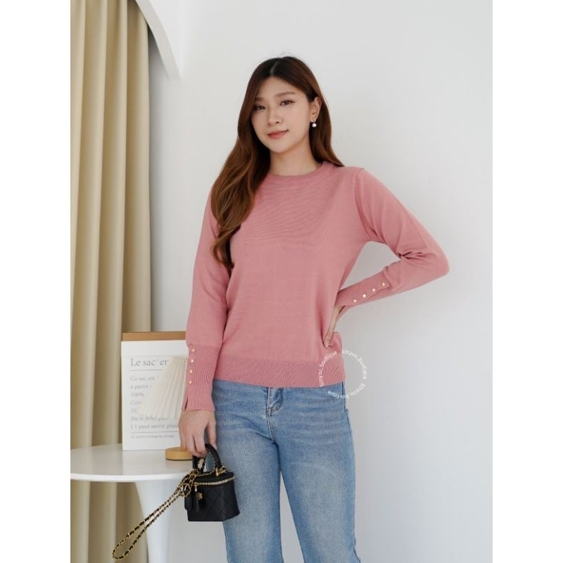 DANICA KNIT TOP - ATASAN WANITA TANGAN PANJANG BAHAN RAJUT