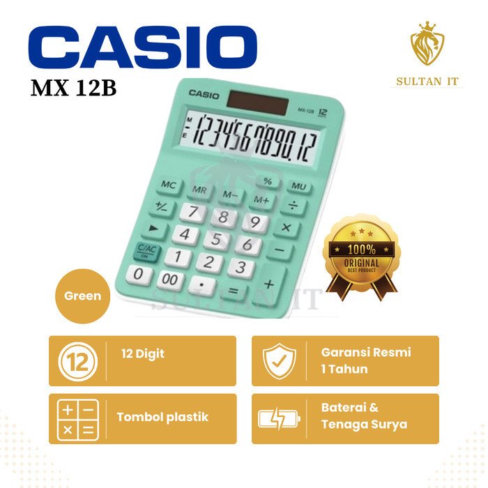 

Kalkulator Casio MX-12B Original - Hijau
