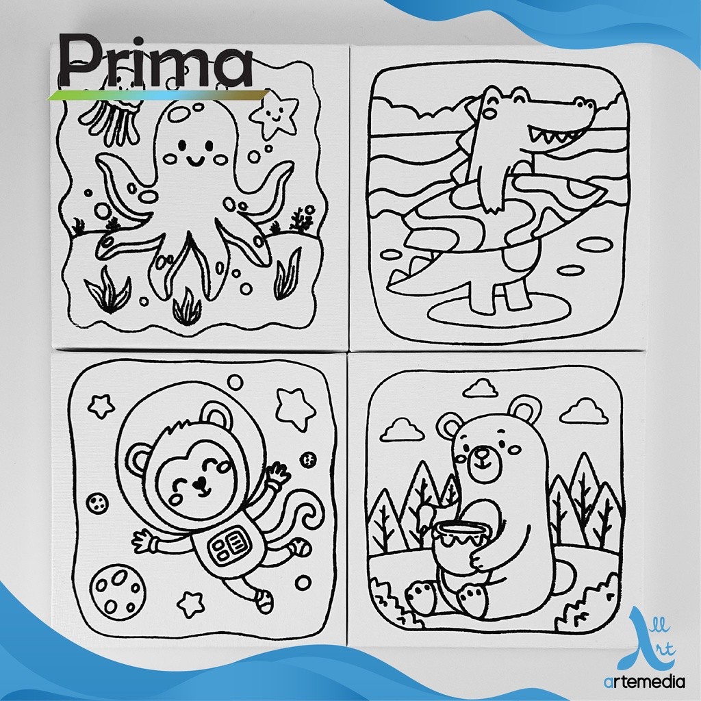 

Gramedia Surabaya - Prima Outlined 15x15cm Cotton Canvas SET 4