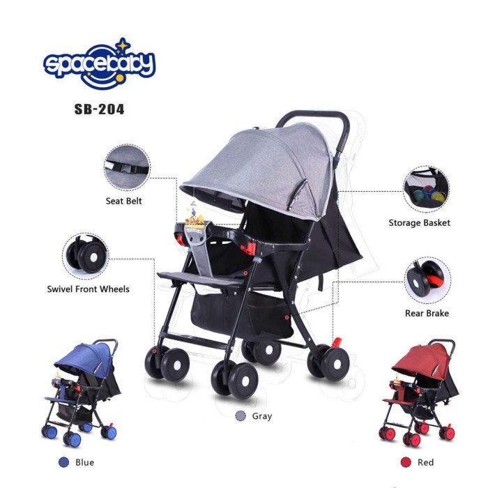 Stroller Bayi Spacebaby SB-204 Stroller Bayi Lipat Traveling Doro