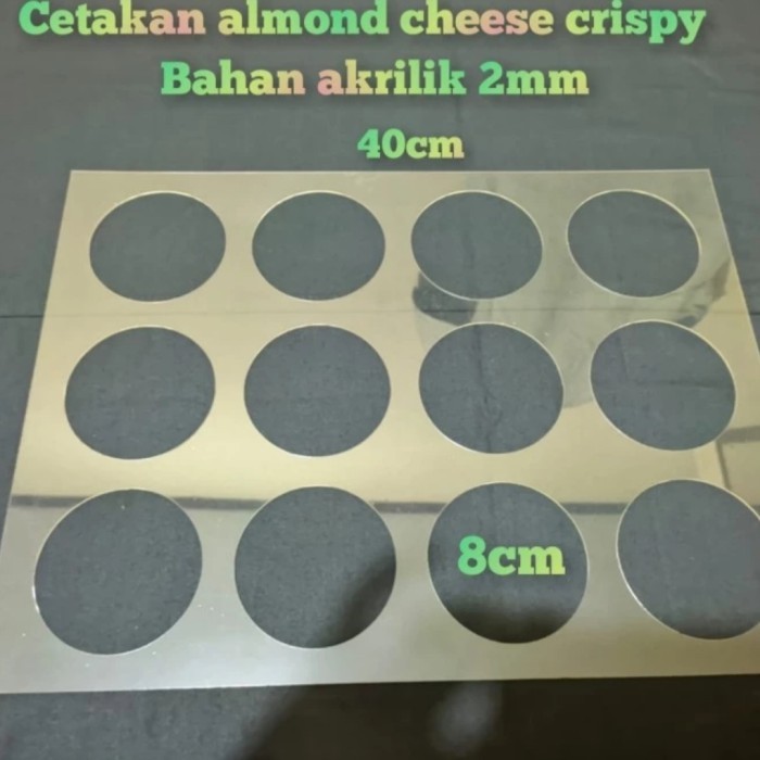 Cetakan Almond Crispy coklat bahan acrylic - lubang 6