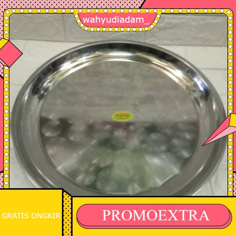 NAMPAN BULAT STAINLESS STELL 50cm 40CM 30CM / nampan bulat 40cm stainless stell / piring bulat stain