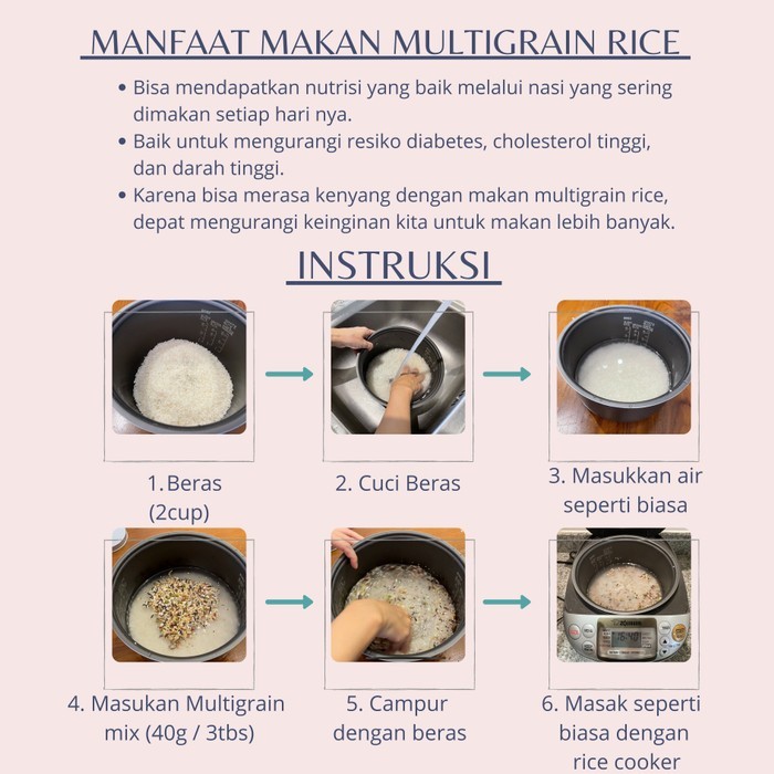 

Promo 16 Multigrain Rice mix Refill | Nasi Sehat Vegan Quinoa Beras Merah - 800g Terlaris
