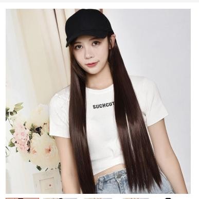 Wig Topi - Rambut Wig Wanita Lurus Panjang