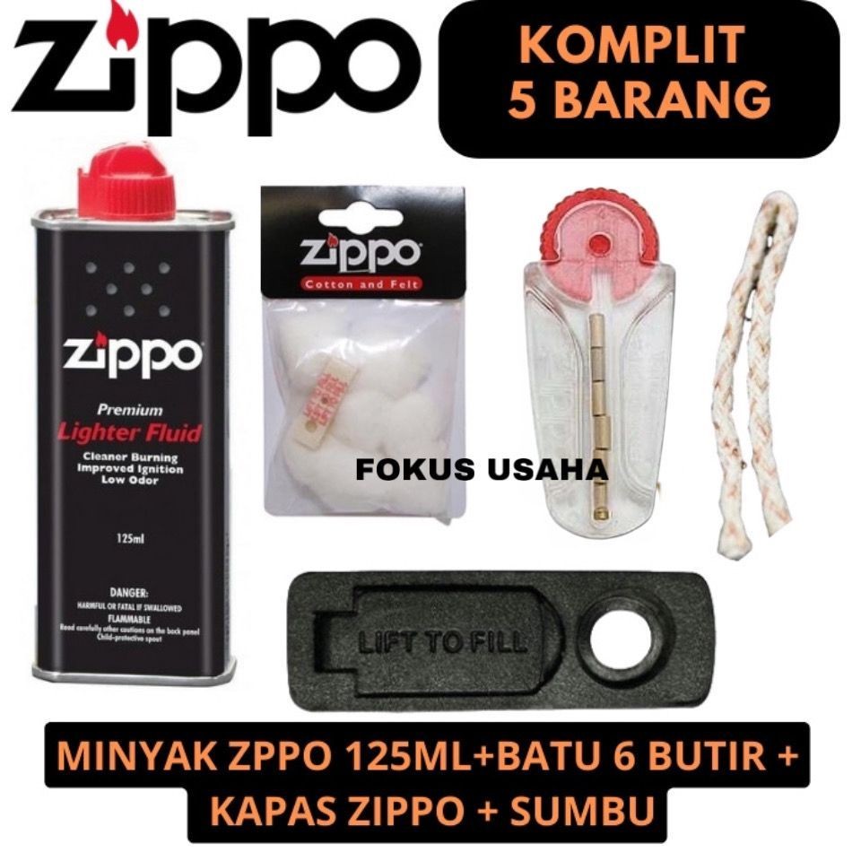 COD - PAKET KOMPLIT- MINYAK ZIPPO + BATU ZIPPO + SUMBU ZIPPO +KAPAS ZIPPO MINYAK ZIPPO ISI ULANG KOR