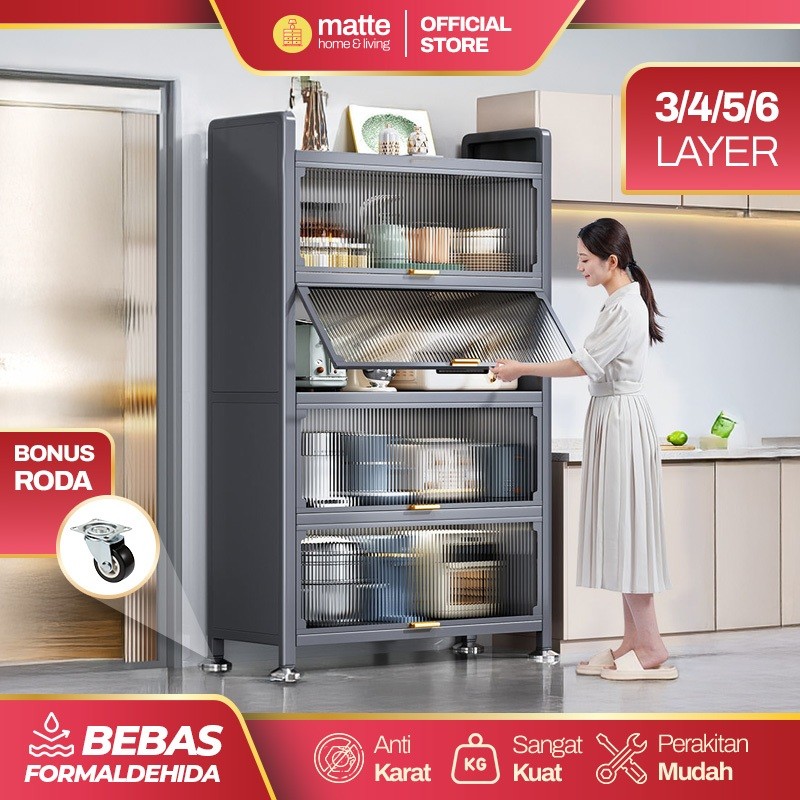 Lemari Dapur Lemari Piring Besi Tertutup Rak Dapur Minimalis Rak Dapur Besi Serbaguna
