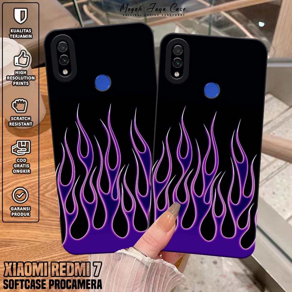 Case Xiaomi Redmi 7 - Casing Hp Xiaomi Redmi 7 Motif FIRE - Silikon Hp - Softcase Hp Redmi 7