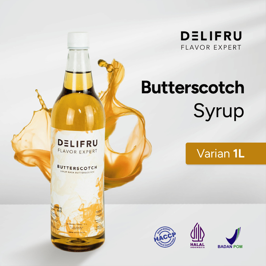 

Delifru Butterscotch Syrup 1 Liter - Sirup Butterscotch