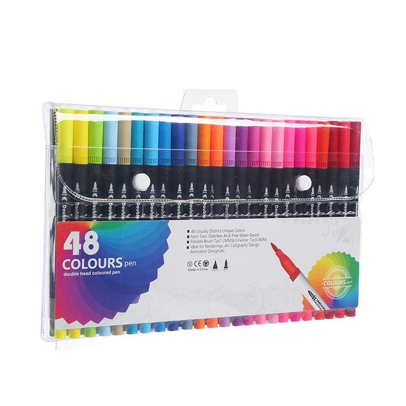 

Ay00! Spidol Warna Set 48/60/80/100/120 Spidol Brush Pen - Spidol Set Marker Drawing Pen - Warna