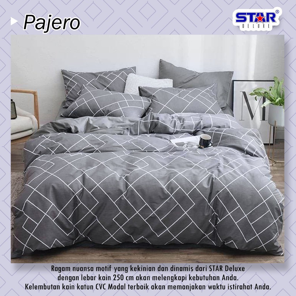 Devina Collection Bedcover Sprei Set Dengan Karet Anti Geser Premium Star Deluxe Pajero Uk King