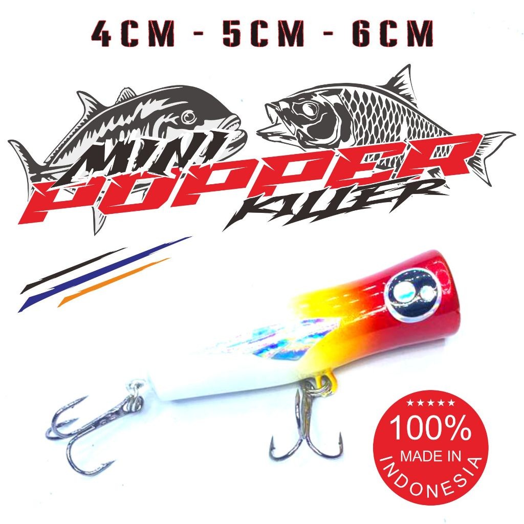 Umpan Mini Popper Redhead Umpan Casting Hampala Barakuda GT Haruan