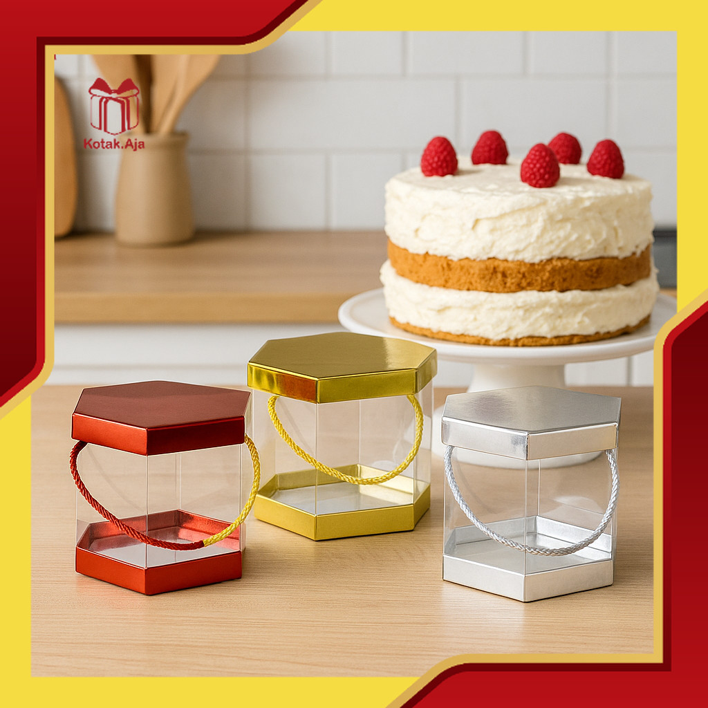 

Gift box Hexagon / Box Mika Segi Enam 12 cm / Kotak Hadiah Segi Enam / Box Transparan Mika Bening Elegan | BN11 - BN12