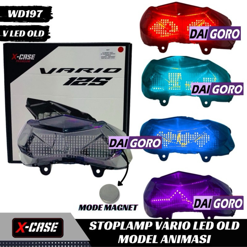 Lampu Stop Belakang Vario 125 150 Old 2015 - 2017 20 Mode Running Text Otomatis Plus Lampu Sen Stopl