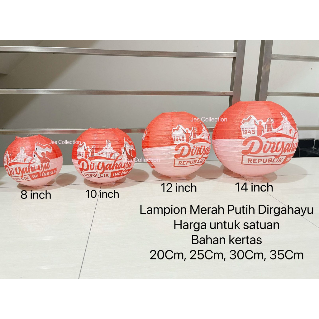 Lampion Dirgahayu Merah Putih Bahan Kertas