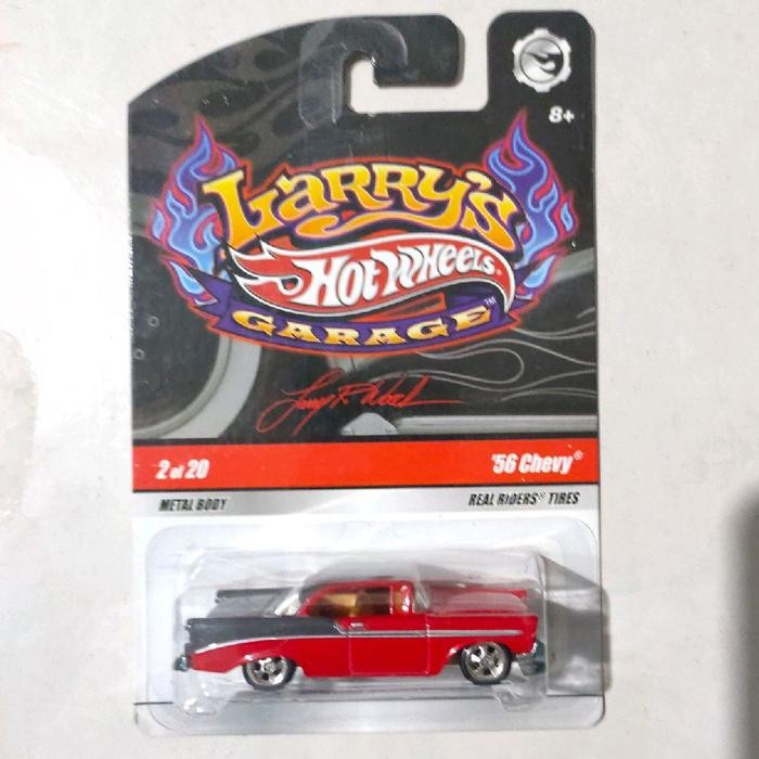 TR99 Hotwheels Hot Wheels 56 Chevy merah 2009 Larry's Garage ban karet premium rare