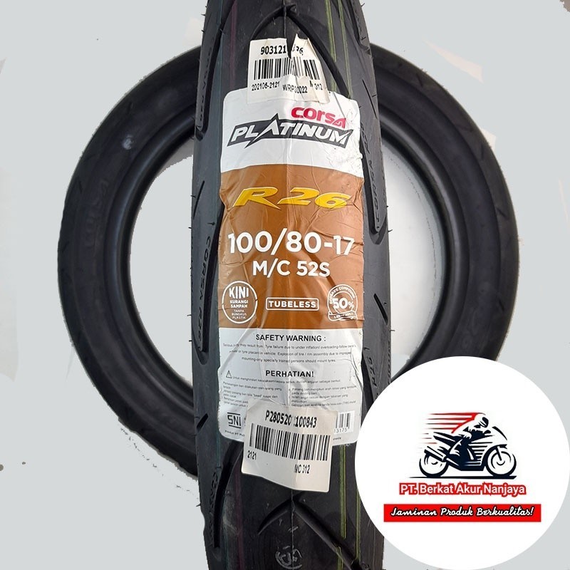 Corsa Platinum R26 100/80-17 Ban Motor Tubeless