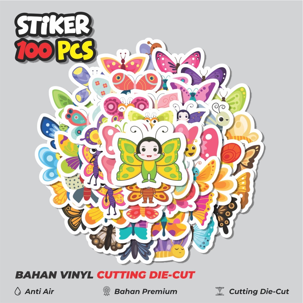 

Terbaru! 50 pcs Kupu kupu Dekorasi Lucu Kreatif untuk Notebook, Skateboard, HP