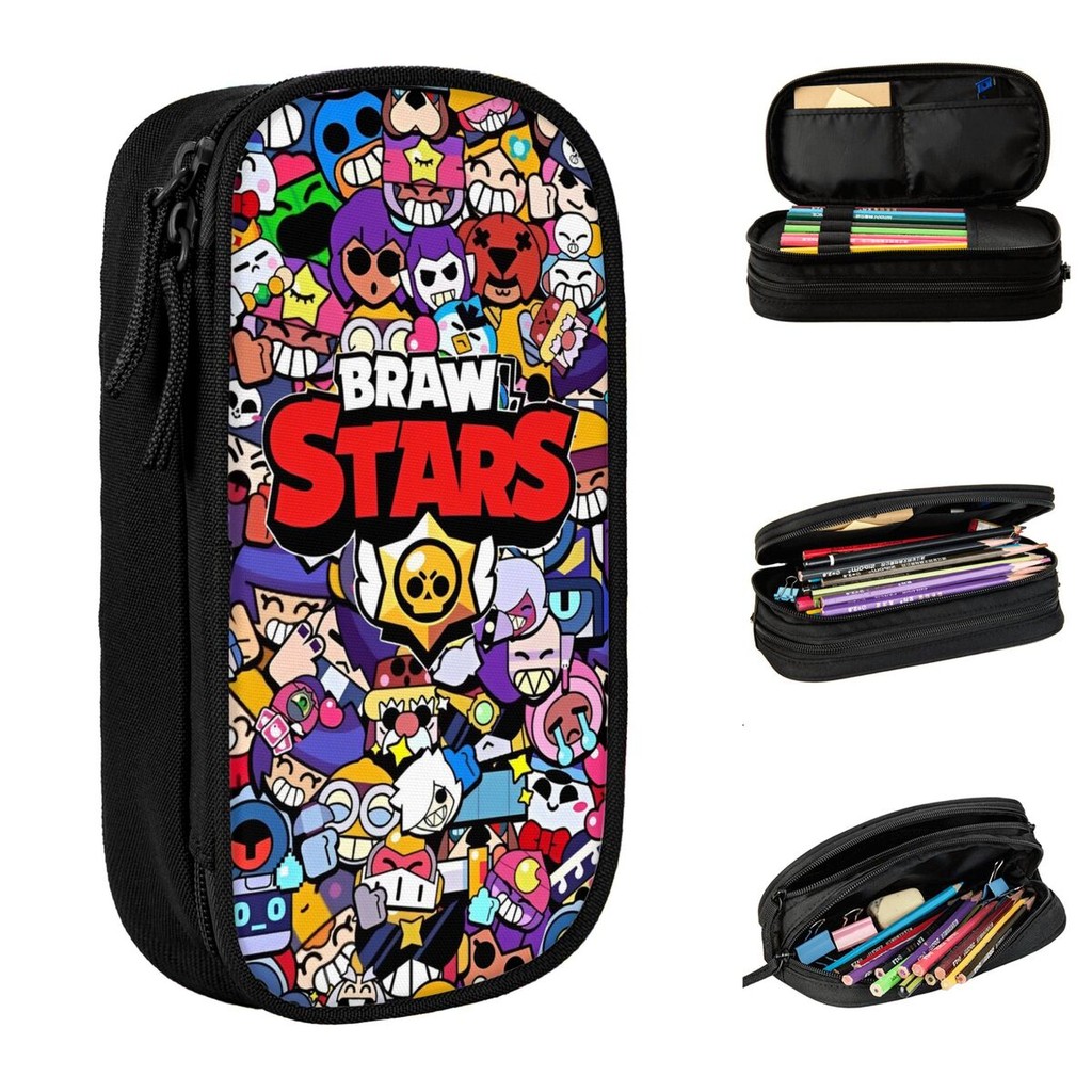 

Brawled Game Pencil Cases Pencilcases Pen Box Kids Large Storage Bags Students School Zipper Stationery