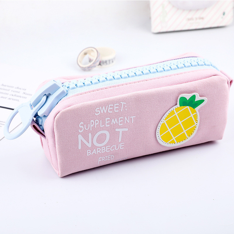 

Creative big zipper pencil case School stationery storage bag cute pen case Cartoon big pen bag for children pencil bags gifts
