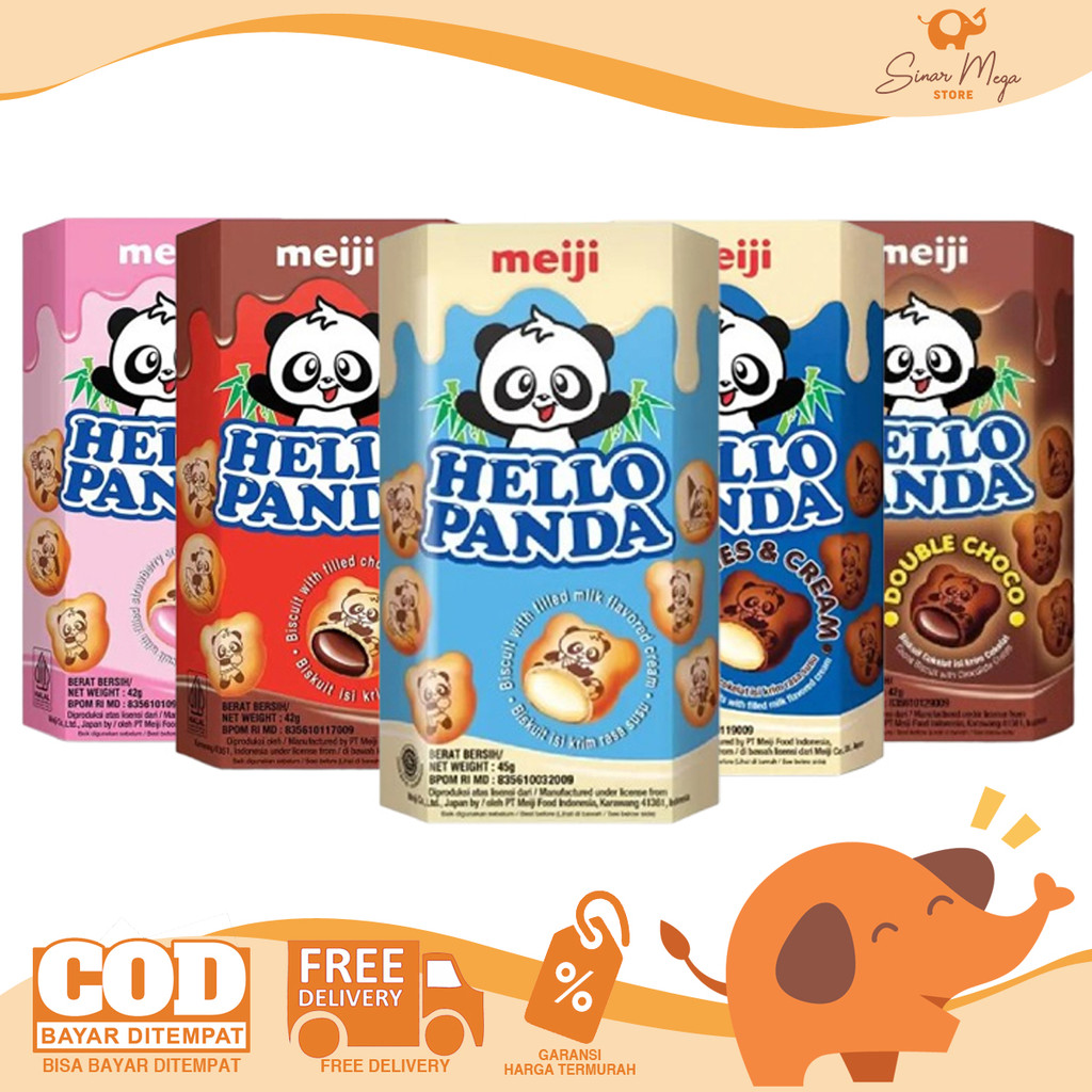 

MEIJI Hello Panda Biscuit - Biskuit Cemilan 42gr Murah