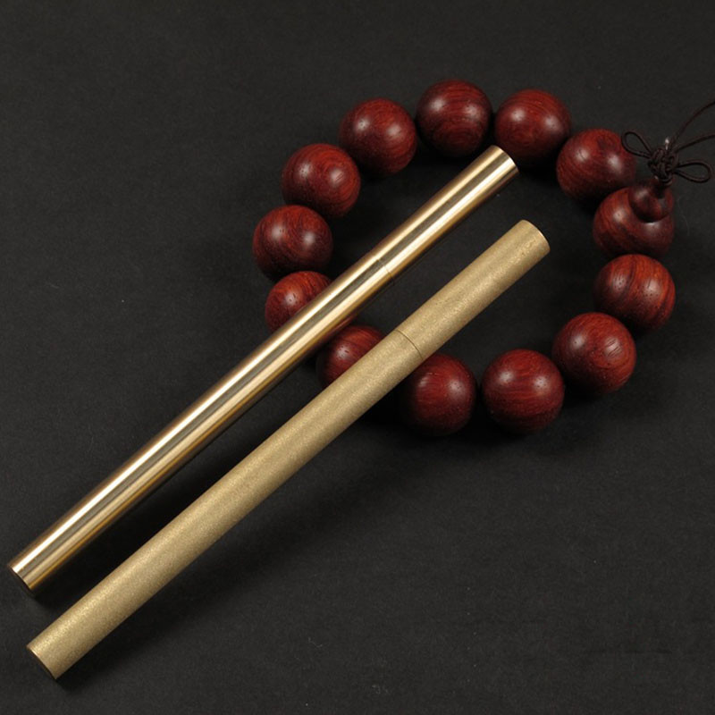 

1PC Portable Brass Handmade Ballpoint Pen Signature Writing Pen Metal Copper Neutral Pen Outdoor Camping EDC Pocket Tools