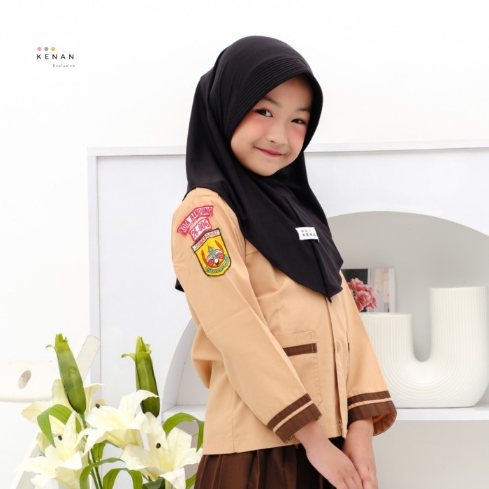KENAN - Hijab Anak Miicky Bergo Instan matt jersey - Taupe