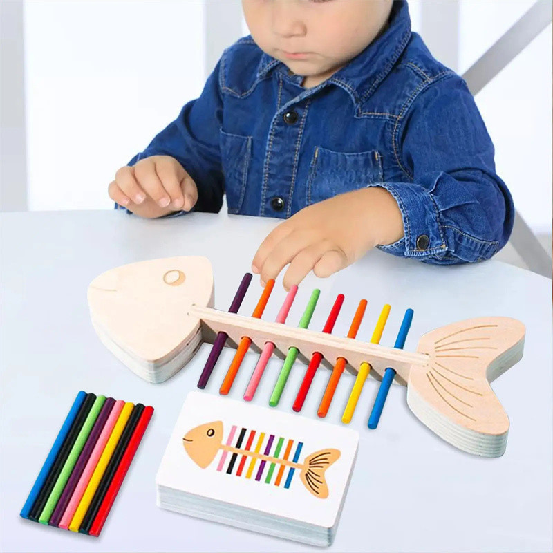 

Montessori Color Matching Sensory Toys Wooden Balance Stick Fine Training Game Puzzle Toy For Boys Girls Birthday Christmas Gift