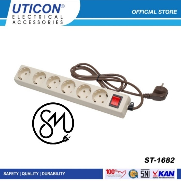Stop Kontak Uticon ST-1682 6 lubang Cok sambung